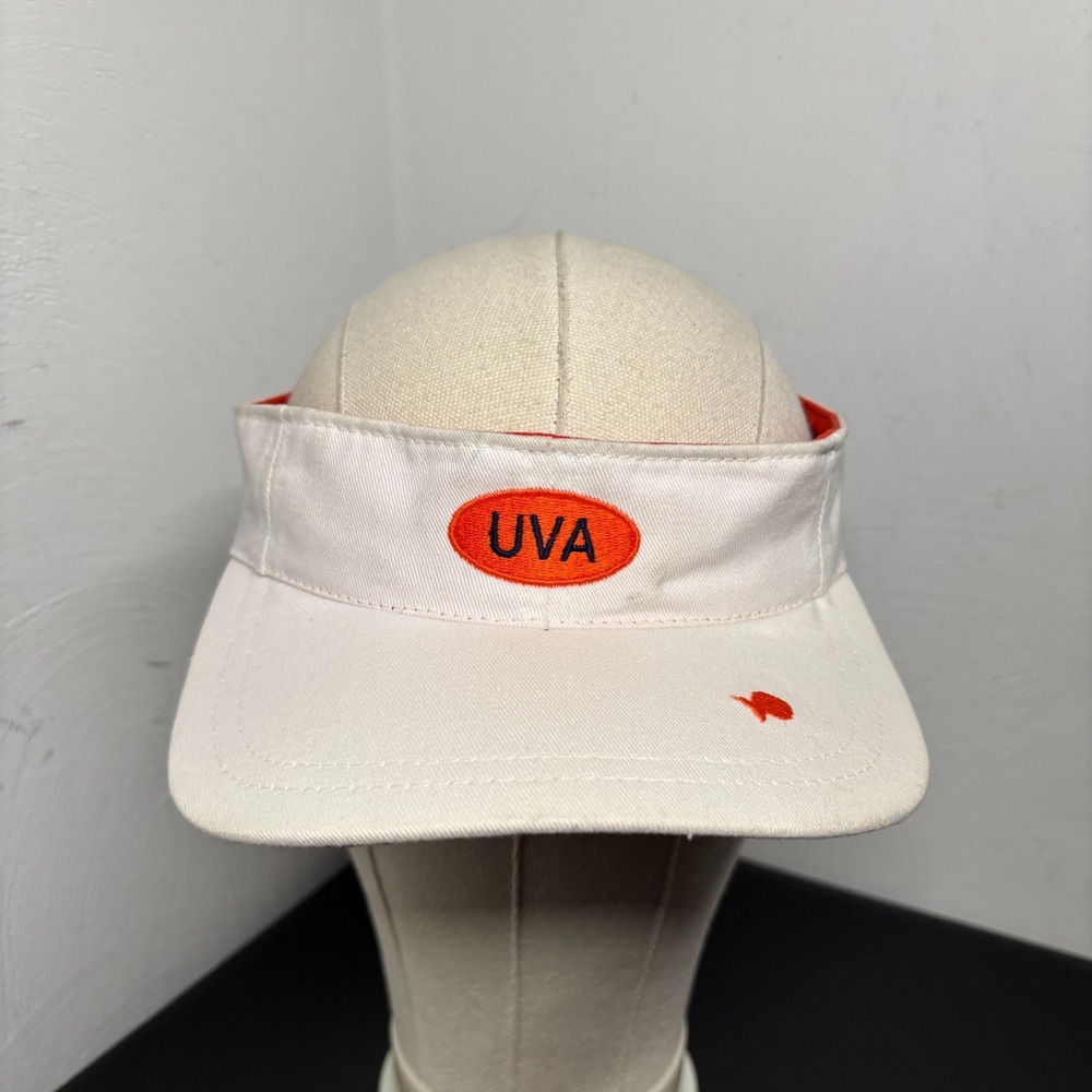 University of Virginia White Orange Visor Hat UVA Cavs Unisex Adult OSFM Fish‎